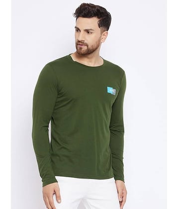 The Million Club Pack of 1 Polyester Regular Fit Men's T-Shirt ( Olive )