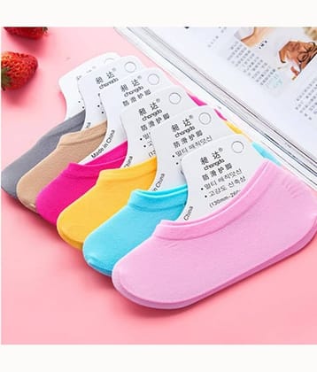 KALRA MAGIC Pack of 5 Women's Cotton No Show Socks ( Pink )