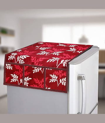 Polyester Fridge Top Cover 55x97 Cm (Pack of 1) - Red