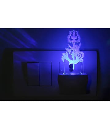 AFAST Hindu God OM With Holy Trident 3D Illusion LED Night Lamp Multi - Pack of 1