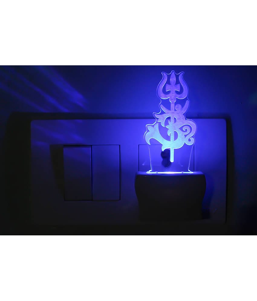 AFAST Hindu God OM With Holy Trident 3D Illusion LED Night Lamp Multi - Pack of 1