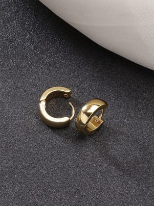 NVR Men Gold-Plated  Stainless Steel Hoop Earrings-Gold / Male / Adults