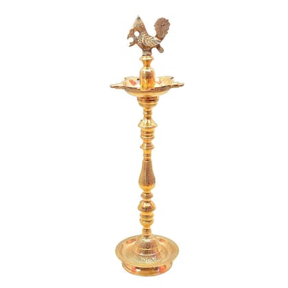 Brass Table Decor Mahabharat Oil Lamp Deepak  - Classic Brass Deepak for Home Temple, Height : 66.5 Inch (FMAS686 K)