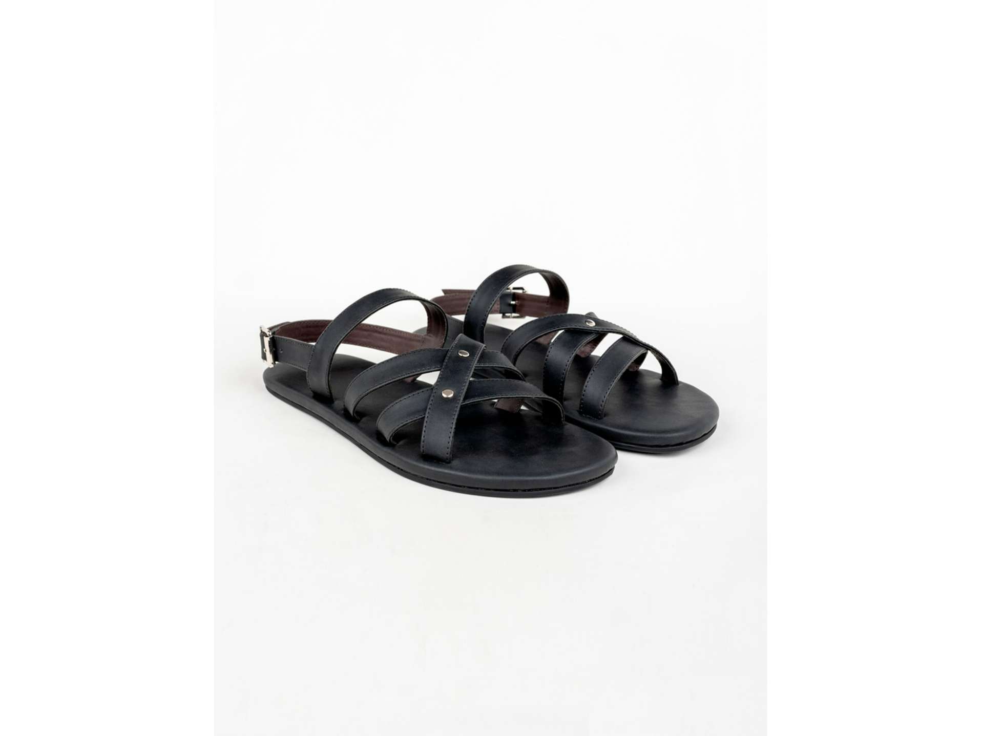 Paaduks Ray Crossover Vegan Leather Black Men Sandals  - UK 6