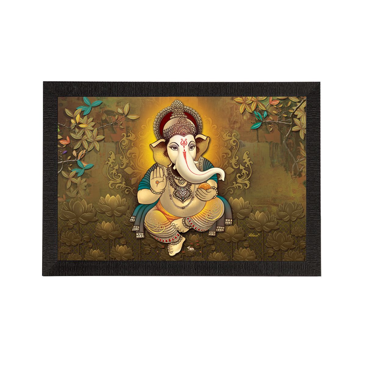 Lord Ganesha Satin Matt Texture UV Art Painting