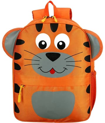Giraffe Orange Polyester Backpack For Kids