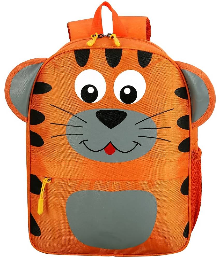 Giraffe Orange Polyester Backpack For Kids