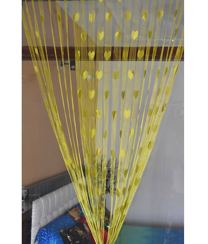 Homefab India Set of 2 Door Tab Top Curtains Solid Yellow