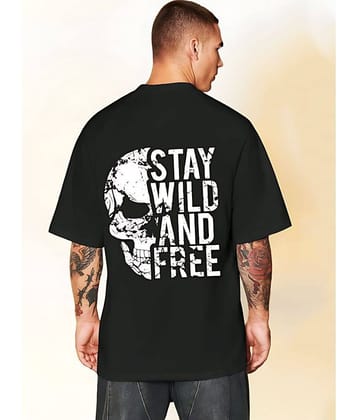 CrazyBee Pack of 1 Cotton Blend Oversized Fit Men's T-Shirt ( Black )