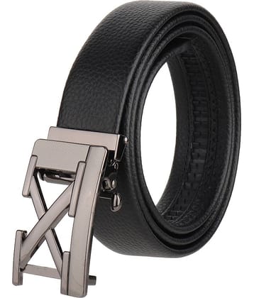 Zacharias - Black Leather Men's Casual Belt ( Pack of 1 )