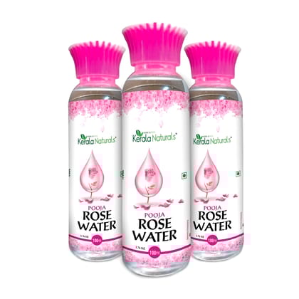 Kerala Naturals Rose water 300 ml ( 100 ml x 3 Packs ) (Size - 300ml) by Kerala Naturals