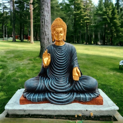 Meditating Lord Buddha Statue Murti Sculpture H- 37.5 cm-Poly Resin