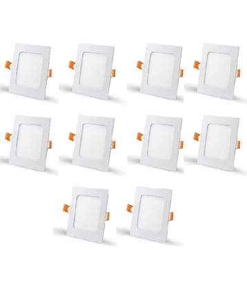 6 Watt LED Square False Ceiling Panel Light for POP (White, Pack of 10) with 2 yrs Warranty