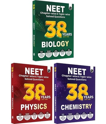 Physics Wallah PW 38 Years NEET Previous Year Solved Question Papers Physics, Chemistry and Biology PYQ Combo Set of 3 Books (2025 - 1988) Chapterwise Topicwise Solutions For NEET Exam 2026 Paperback – 5 May 2025