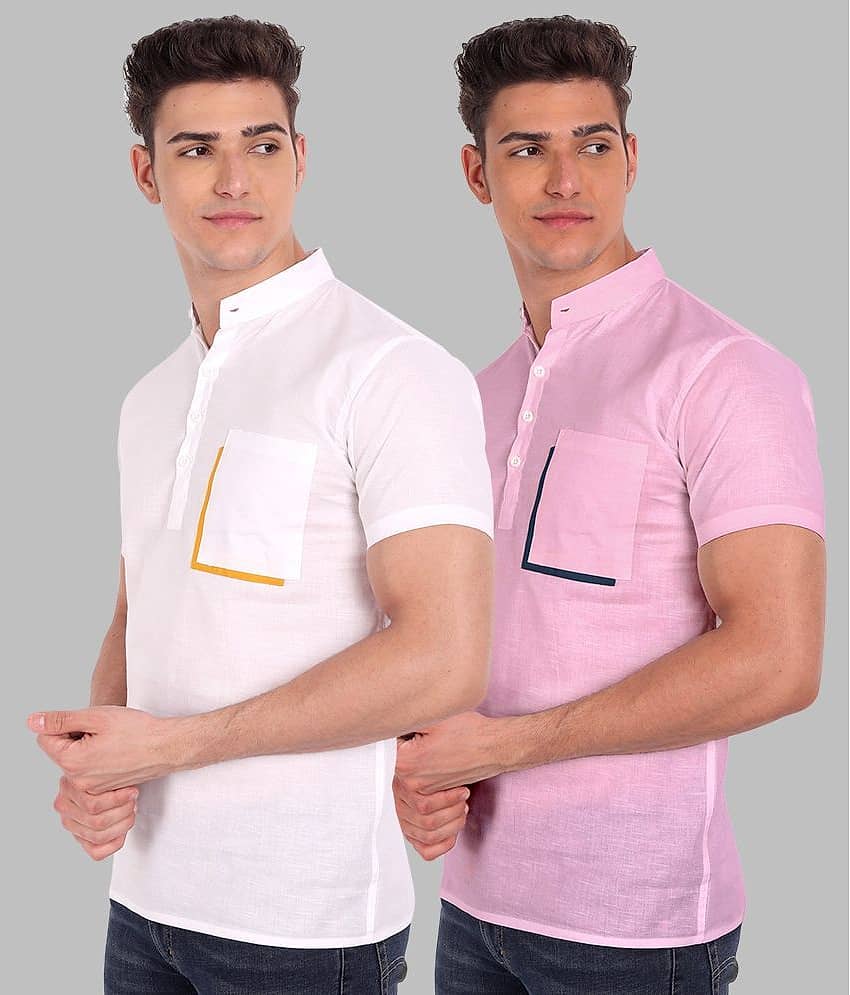 Vida Loca - Pink 100% Cotton Slim Fit Men's Casual Shirt ( Pack of 2 )