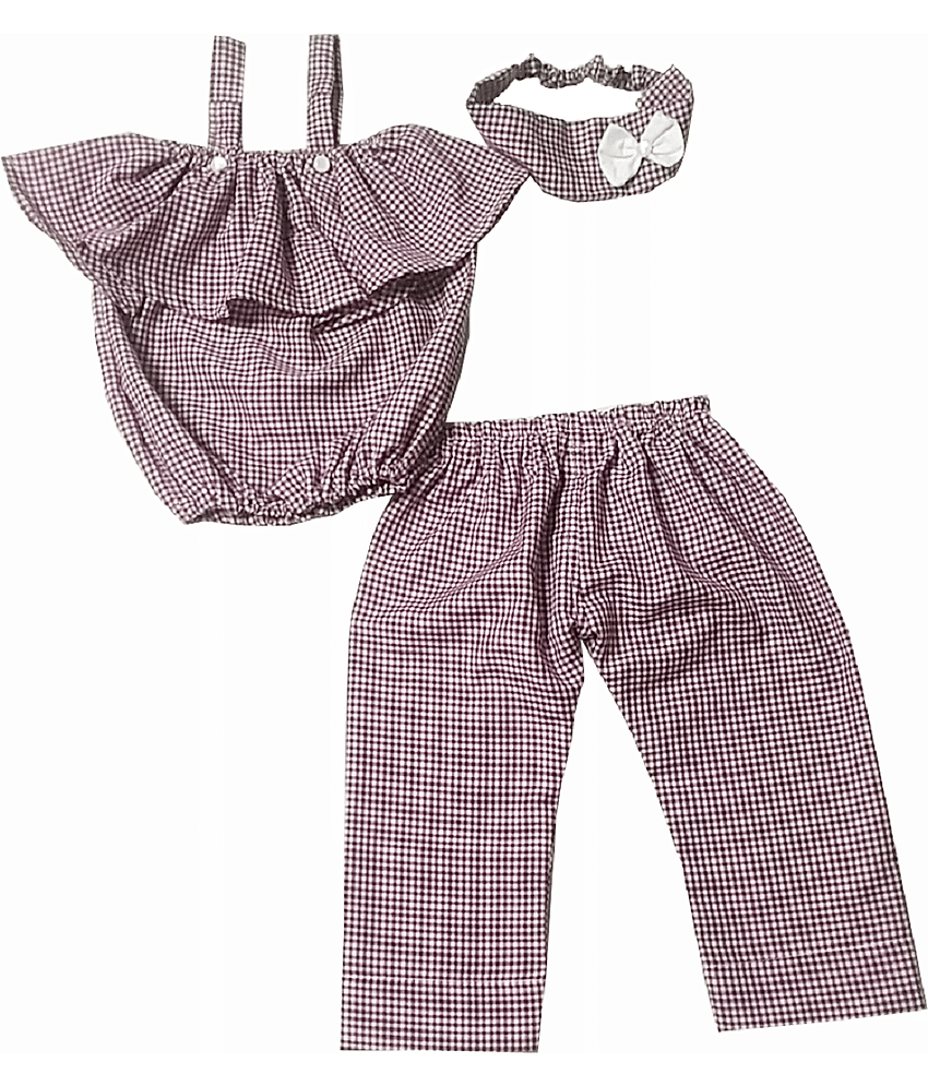 harshvardhanmart Baby Girls Cotton Blend Tops & Bottoms Sets ( Red )