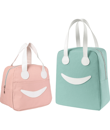 ENSAC Peach Polyester Lunch Bag Pack of 2