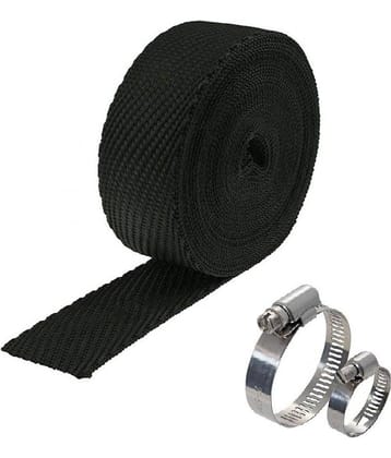 PURE BIKING Silencer Wrap With Clamp Bike Exhaust Heat Shield For Royal Enfield Bullet Electra