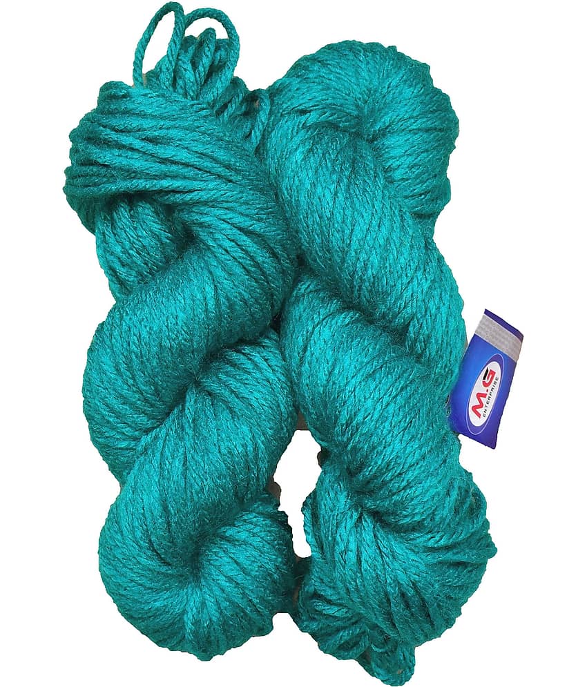 JP Teal (200 gm) Knitting Yarn Thick Chunky Wool Hank Hand knitting wool / Art Craft soft fingering crochet hook yarn, needle knitting yarn thread dyed.