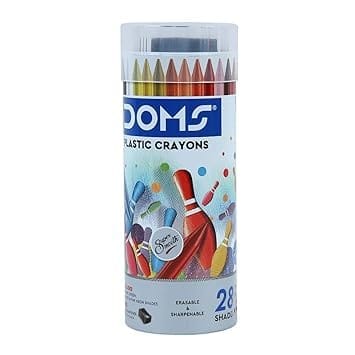 Doms Plastic Crayons, Pack of 28 Shades