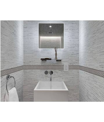 WallDesign Grey Tile Geometric Pattern - 8 cm W x 305 cm L Abstract Sticker ( 305 x 8 cms )