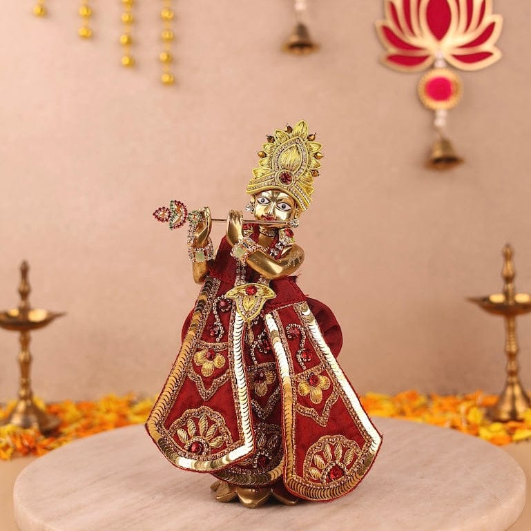 Divya Raas Maroon Dhoti Patka-With Shringar / 2 inch