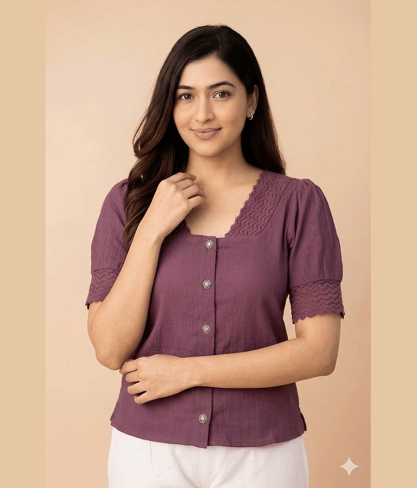 SKIN SMOOTHIE Women's Cotton Regular Top ( Dark Pink )
