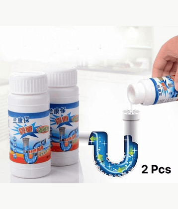 2 pcs Sink & Drain Cleaner Powder | Powerful & Clog Remover Sink Cleaning Powder | Automatic Toilet Blockage Cleaner, Removes Clogs, Blockage in Washbasin, Septic Tank, Sinks, Pipes