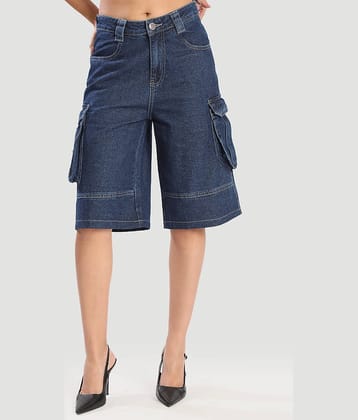Bene Kleed Women Cotton Bermuda ( Navy )