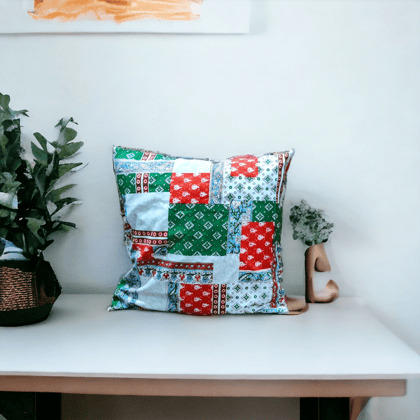 16" Multicolor Both Side Same Print Cushion Cover-16 x 16 inches