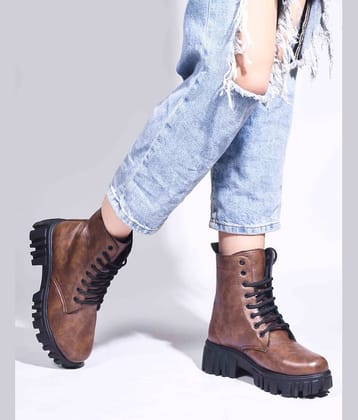 JM Looks Brown Women's Ankle Length Boots