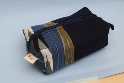 Ikat Patch Canvas Box Pouch 