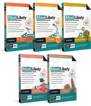 Gurukul by Oswal Most Likely CBSE Question Bank Class 9 Bundles (Set of 5) : Maths, Science, Social Science, English & Hindi A for Exam 2025