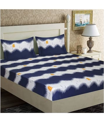 Home Candy Microfiber Double Bedsheet ( Blue )