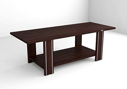 DAS Morgen Engineered Wood Contemporary Style Rectangular Coffee/Centre Table with Metal Stripped Legs for Living Room- Flowery Wenge