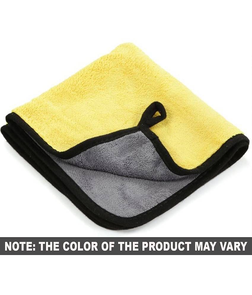 PROGIENCE Yellow 600 GSM Drying Towel For Automobile ( Pack of 2 )