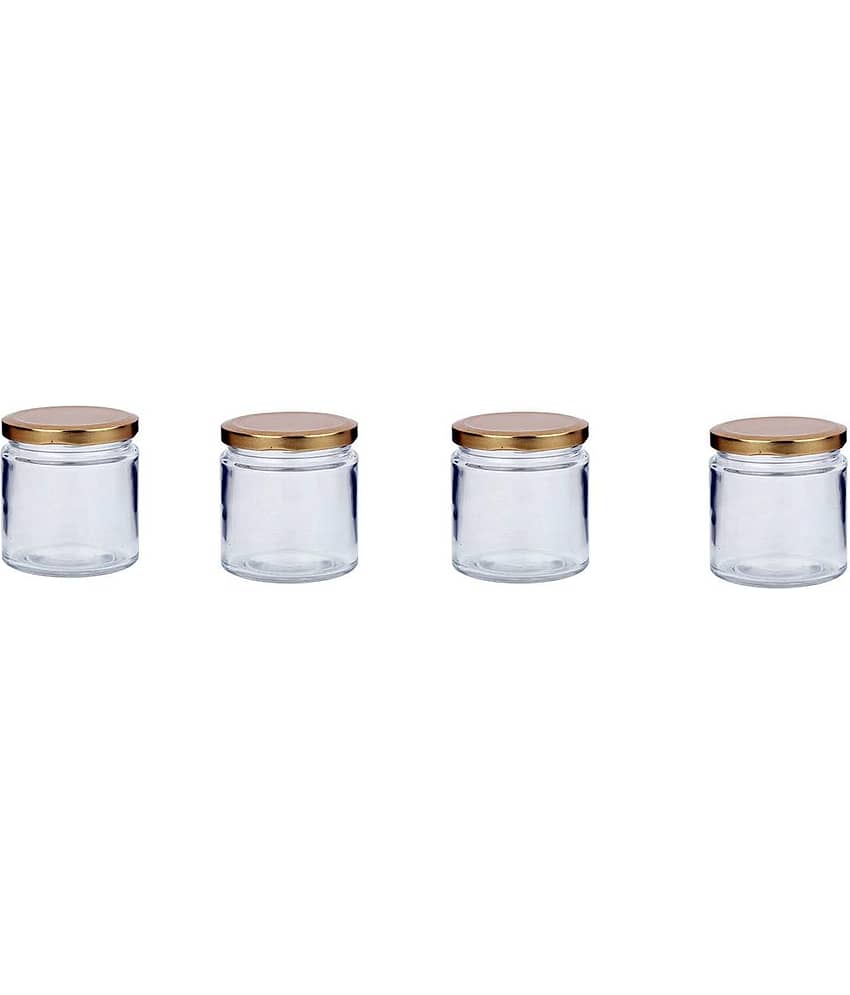 AFAST Coockes Jar Glass Transparent Cookie Container ( Set Of 4 )