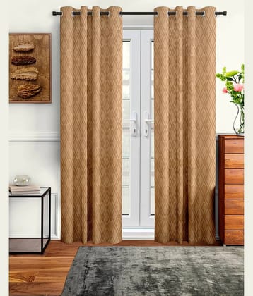 Cortina - Modern Embossed Room Darkening Eyelet Curtain-5 Ft-pack of 2