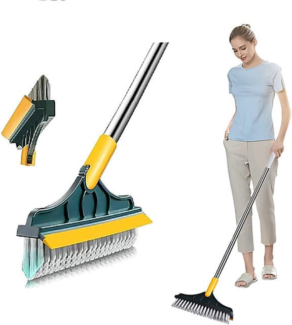 Bathroom Floor Cleaning Brush Microfiber Wet and Dry Scrubber Multicolor