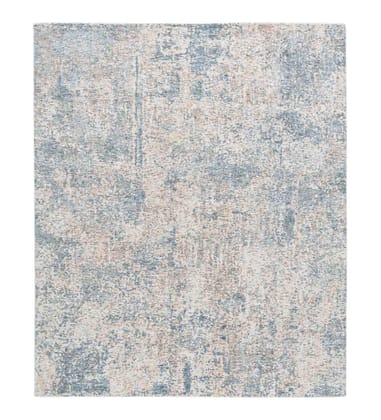 Neu Looms Handmade Viscose Wool Anti-Skid Rug for Bedroom, Living Room, Nursery, Dorm, Playroom & Reading Area (Size 6x9 Feet, Blue-Beige)