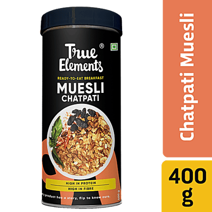 True Elements Chatpati Muesli - High In Fibre & Plant Protein, 400 g Container