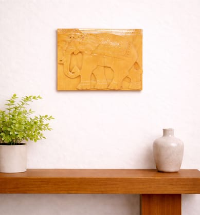 Hand-Carved Wooden Elephant Figurine (Small Size)