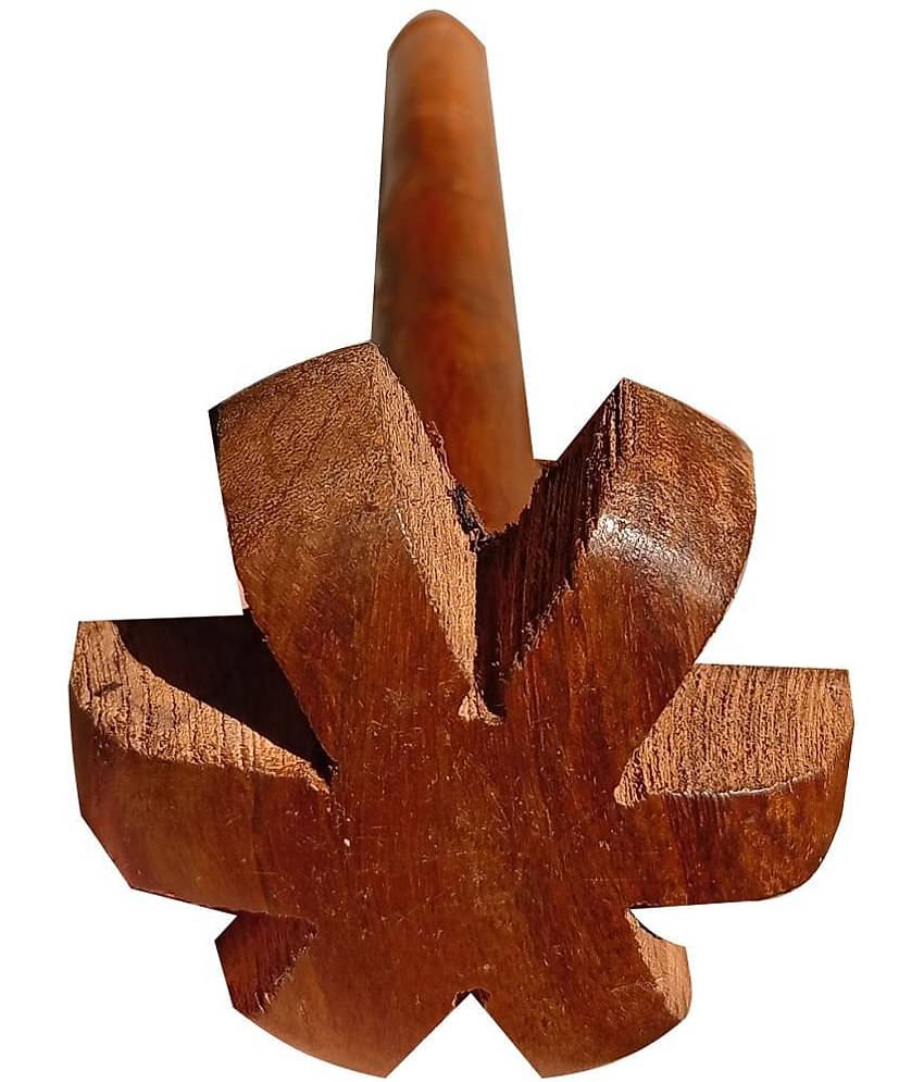 SWH - Wooden Brown Potato Masher ( Pack of 1 )