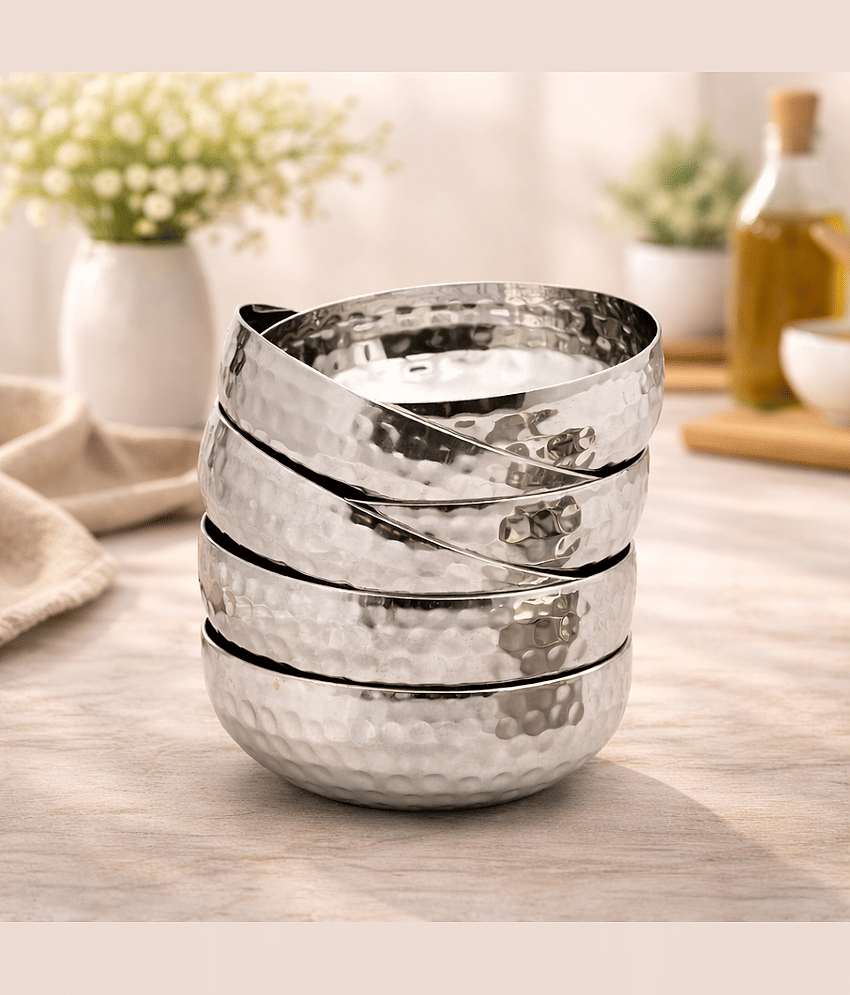 ATROCK 6 Pcs Stainless Steel Silver Half Plate