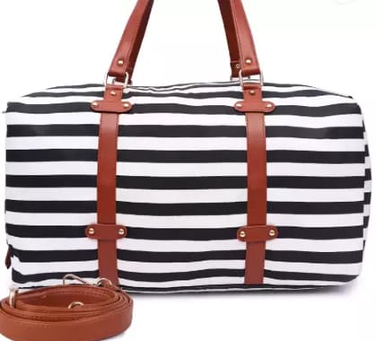 Merissa 20L Hand Duffel Bag – MS7021 White & Black Merissa 20L Hand Duffel Bag – MS7021 White & Black