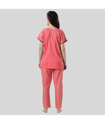 Gutthi - Pink Cotton Women's Nightwear Nightsuit Sets ( Pack of 1 )