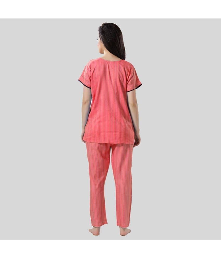 Gutthi - Pink Cotton Women's Nightwear Nightsuit Sets ( Pack of 1 )