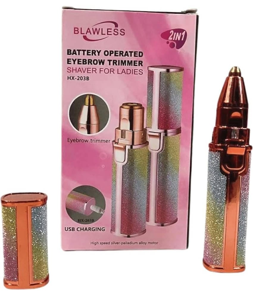 GMPex 2-in-1 Eyebrow Trimmer for Women - Hair Remover - Face, Upper Lips BL1 Multicolor Cordless Eyebrow Trimmer With 45 minutes Runtime