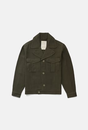 WAFFLE WEAVE JACKET-OLIVE / S
