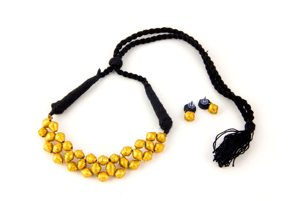 Golden Beeded Chokar( Neckalace)